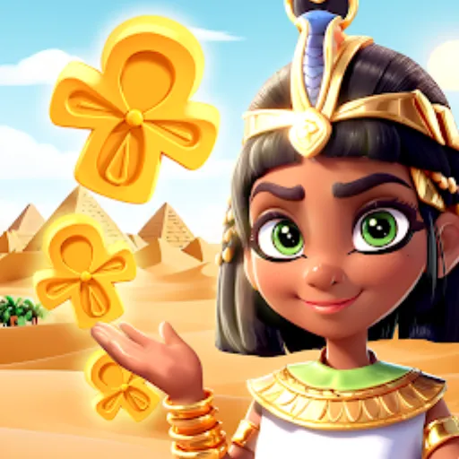 Ecrã principal de Gods & Gems com mapa de progressão egípcio